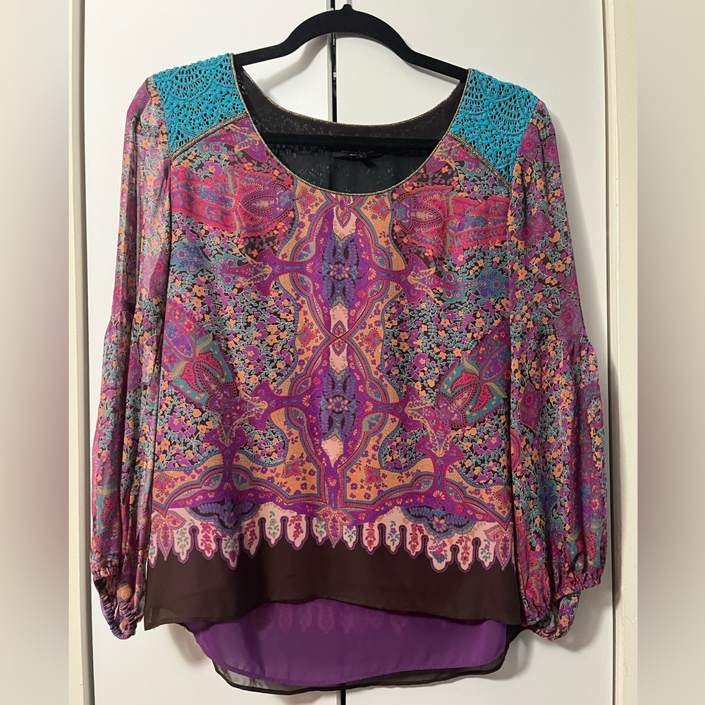 Nanette Lepore multi colored blouse, size 2 / small